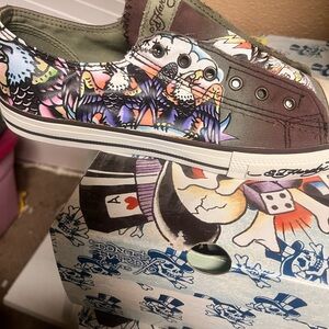 Ed Hardy Kids Shoes - Multicolor and Brown vintage
